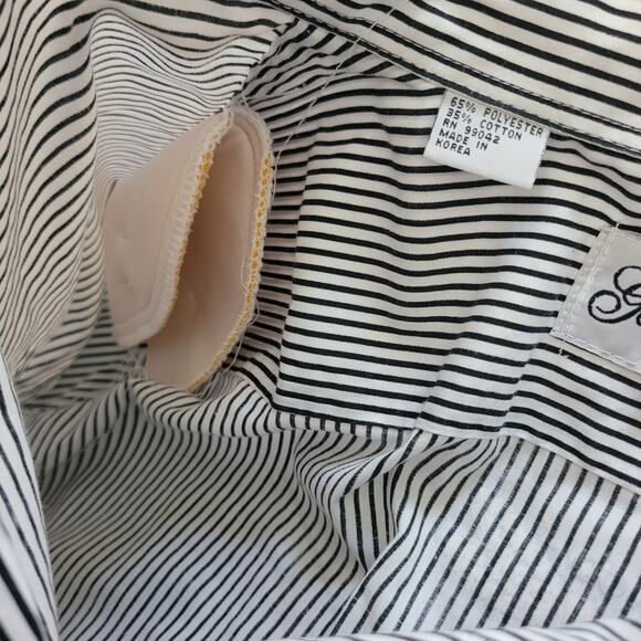 Get Lucky Size L Sequined Dragonfly Striped Button Up Shirt Mature Nature - Picture 9 of 9